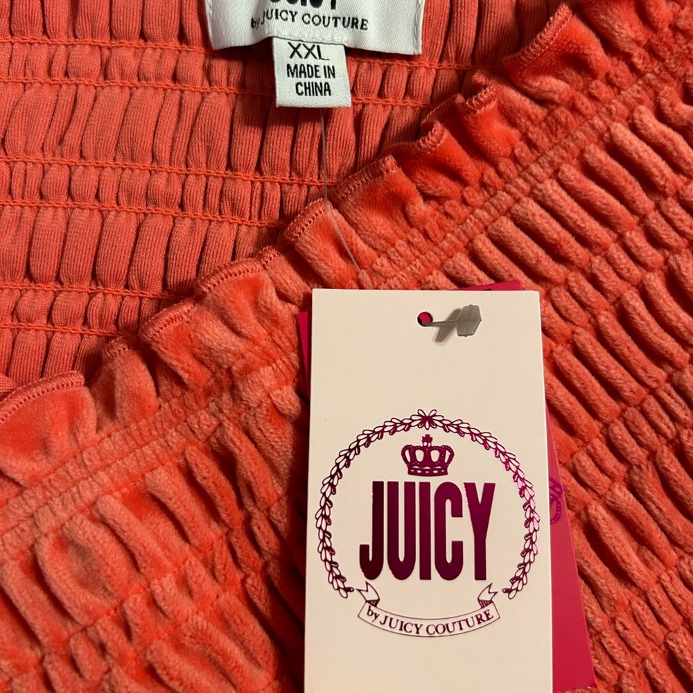 Juicy Couture Coral Plush Halter Romper XXL